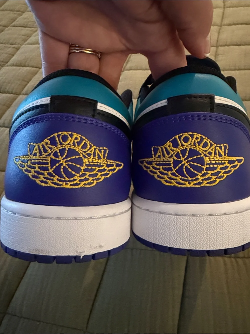 Nike Air Jordan Low-Top Sneakers in Purple, Teal & Black